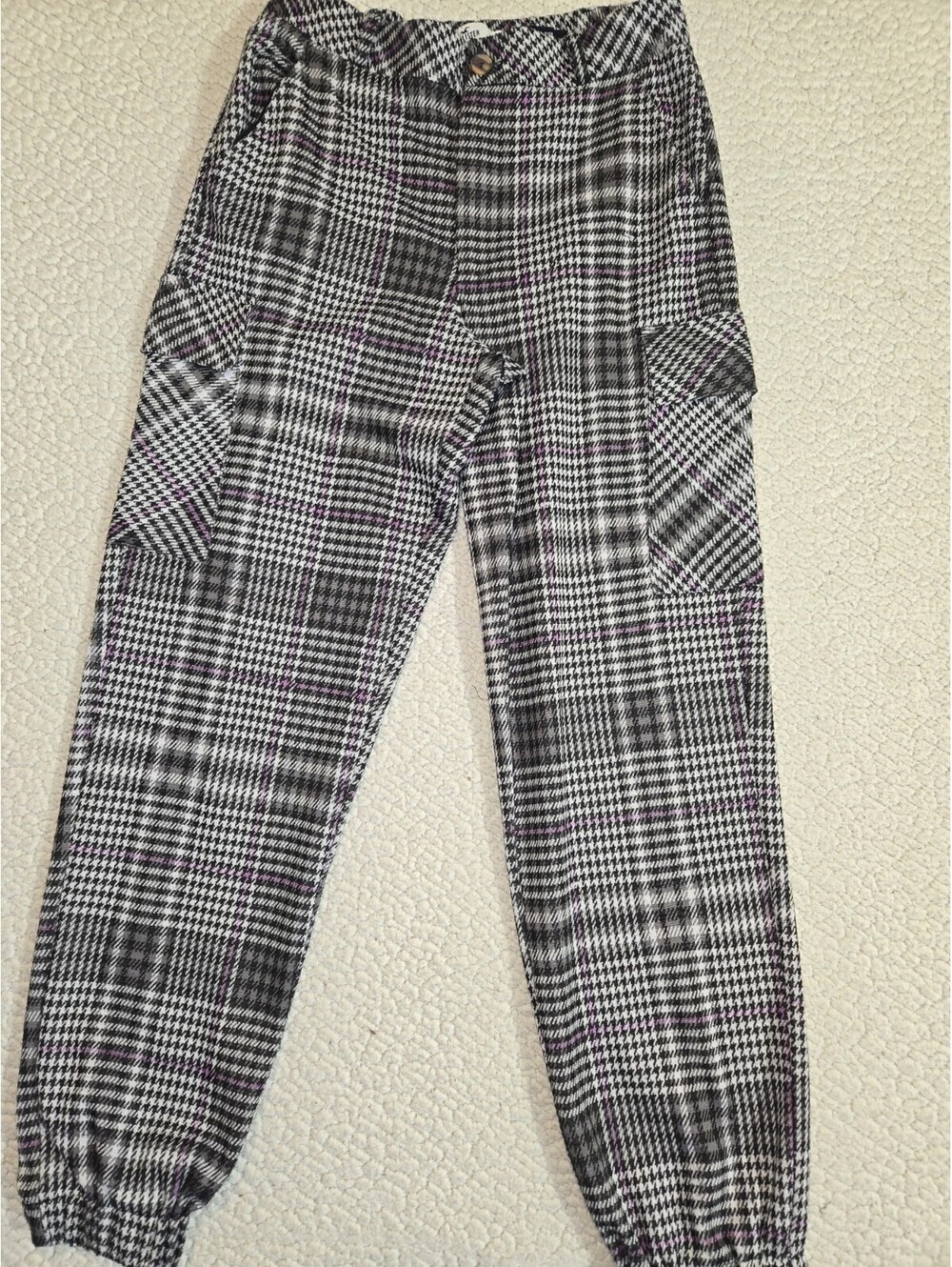 Hollister Plaid Ultra High Rise Jogger Pockets Casual Pants M W28” L 29”